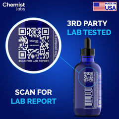 Chemist Labs Third-Party Testing label signals verified identity and quality.