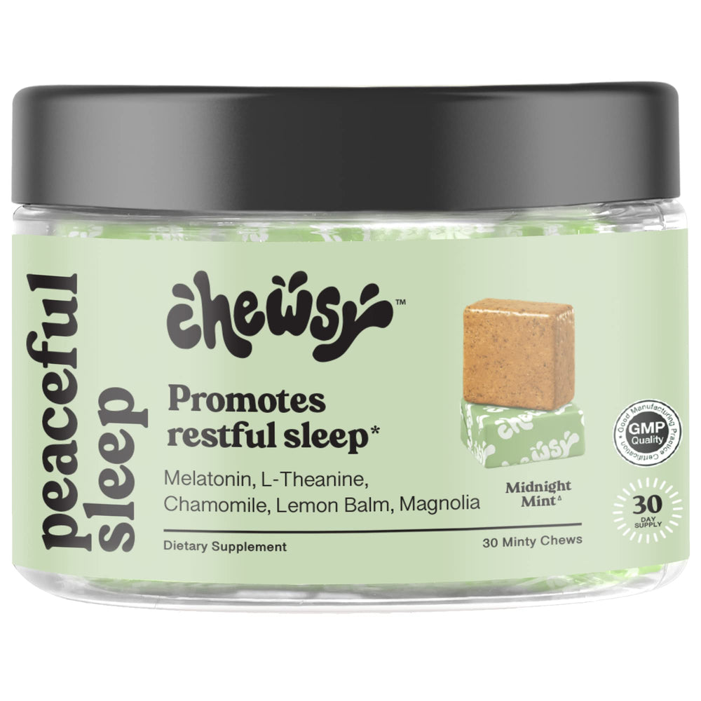 CHEWSY Peaceful Sleep mint chew with calming aroma for a restful night routine
