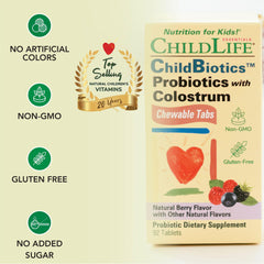CHILDLIFE ESSENTIALS Colostrum graphic illustrating natural immune support from ChildBiotics.
