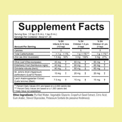 CHILDLIFE ESSENTIALS First Defense zinc and olive leaf bottle highlights natural ingredients