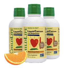 CHILDLIFE ESSENTIALS liquid calcium bottle front for easy daily dosing