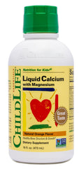 ChildLife Essentials liquid calcium bottle for daily bone growth support.