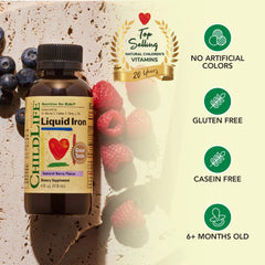 CHILDLIFE ESSENTIALS Infant dosing guidance 0-12 months shown on bottle