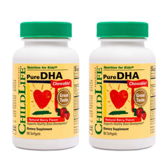 CHILDLIFE ESSENTIALS Pure DHA for Kids bottle with natural berry flavor supports kid-friendly omega-3 intake.