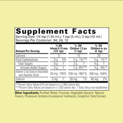 CHILDLIFE ESSENTIALS Vitamina C líquida, sabor naranja natural para niños.