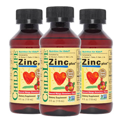 ChildLife Essentials Zinc Plus bottle ready for daily immune support for kids.