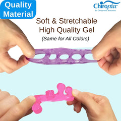 Chiroplax mint-green toe separators with pouch for easy travel storage