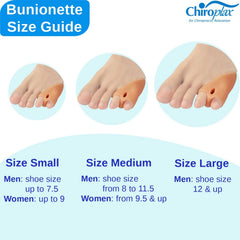 Chiroplax Tailor's Bunion Corrector Pads toe spacer positioned on the toe.
