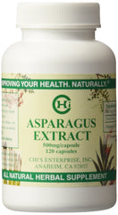 Chi's Enterprise asparagus extract bottle with 120 capsules for daily wellness.