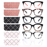 CHOFILORD blue light blocking reading glasses with oversized square frames for all-day screen time comfort.