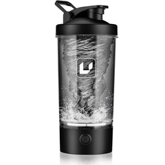 Cholas electric shaker bottle front view for gym and office use.