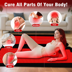 Cholas red light therapy mat in flat full-body setup for expansive sessions