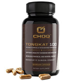 CHOQ Tongkat Ali 100mg bottle signaling premium energy support and daily use.
