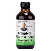 Christopher’s Complete Tissue & Bone Massage Oil bottle pour for easy application and soothing skin care.