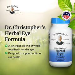 Christopher's eye formula being taken daily for routine eye care.