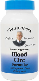 Christopher's Original Formulas Blood Circ Formula bottle sits ready for daily circulatory support.