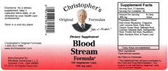 Christopher's Blood Stream label and packaging for easy, daily dosing.