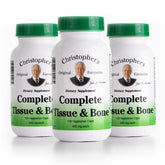 Christopher's Original Formulas Complete Tissue & Bone Formula bottle with vegan capsules for bone support.