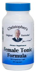 Christopher's Original Formulas Female Tonic bottle highlighting herbal blend for vitality support