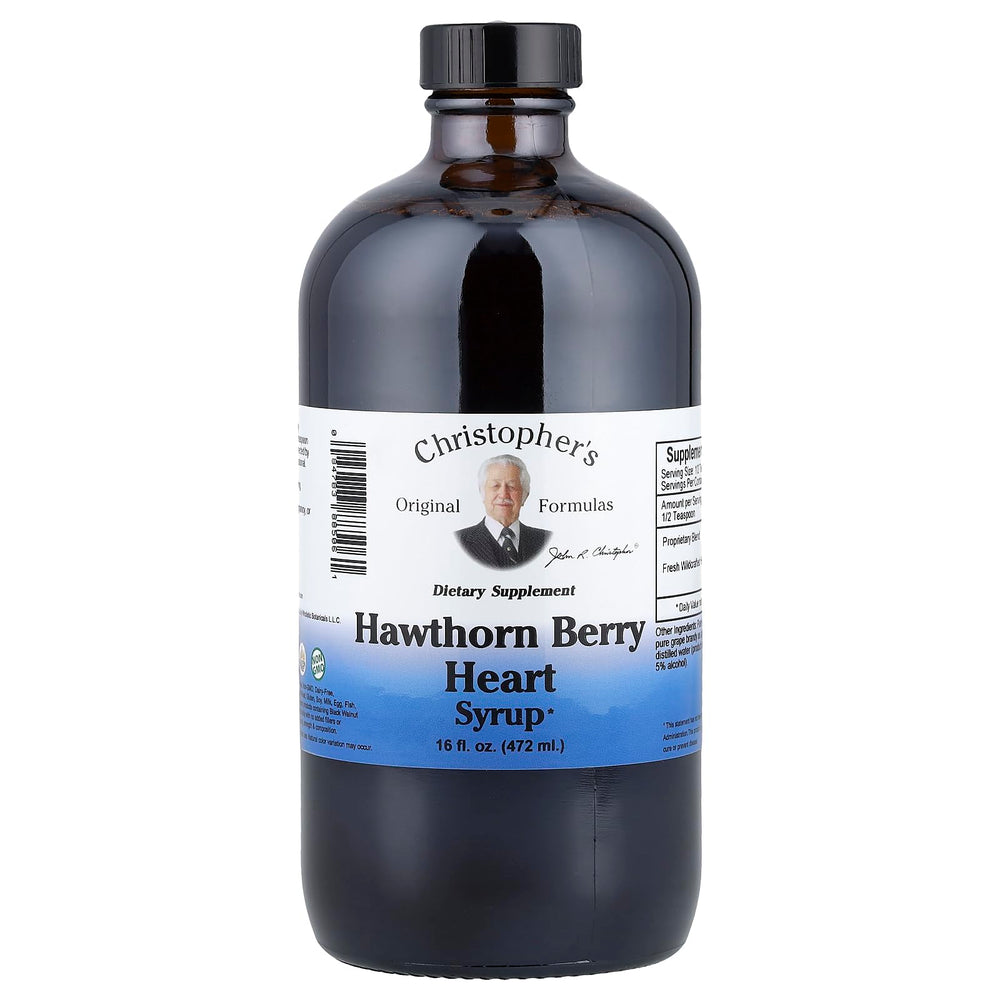 Christopher's Original Formulas Hawthorn Heart Syrup bottle for easy daily heart-support ritual