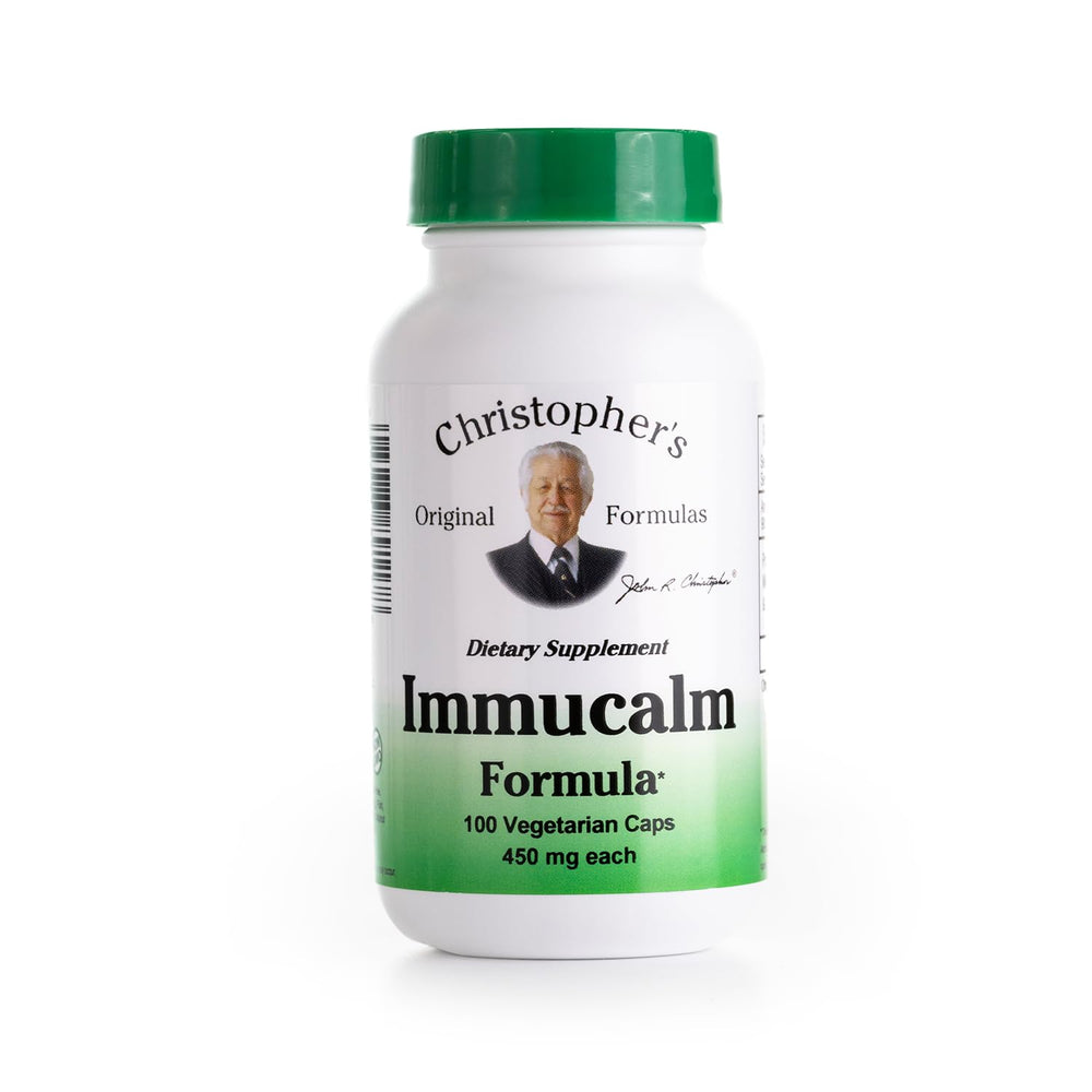 Christopher's Immucalm bottle close-up for daily immune support
