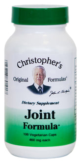 Christopher's Original Formulas Joint Formula bottle shows vegetarian capsules for daily joint support.