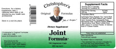 Christopher's Original Formulas Joint Formula box communicates USA-made, vegetarian-friendly formulation.