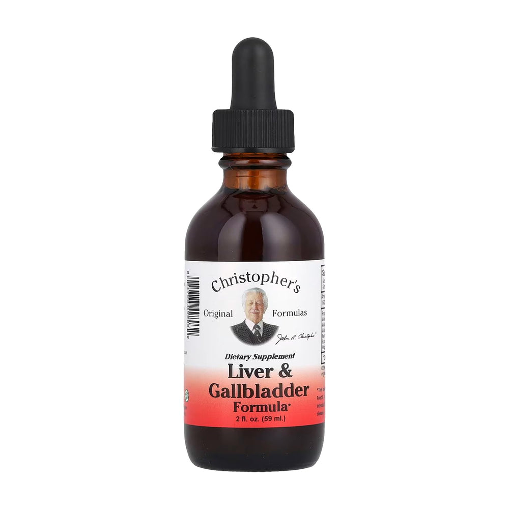 Christopher's Original Formulas Liver bottle pour showing detox support in daily routine
