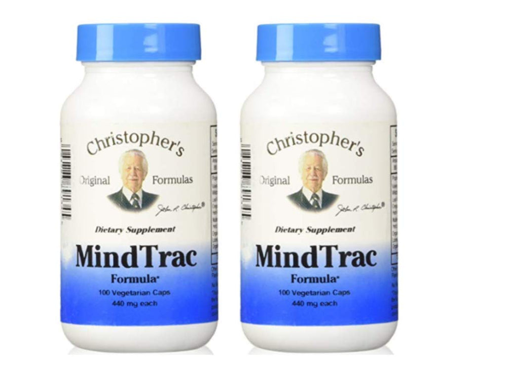 Christopher's Original Formulas MindTrac bottle with capsules for mood support and calm focus