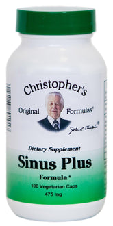 Christopher's Original Formulas Sinus Plus capsules bottle supports daily wellness and seasonal balance.
