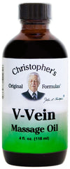 Christopher’s Original Formulas V-Vein massage oil bottle for skin care.