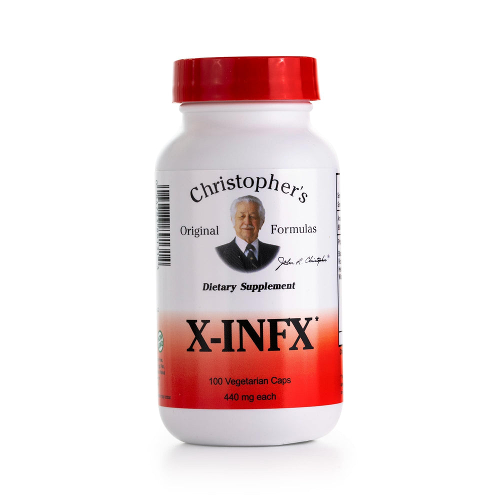Christopher's Original Formulas X-INFX bottle front view, highlighting natural immune support.