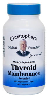 Christopher's Original Formulas Thyroid Maintenance bottle and capsules for daily wellness support