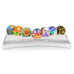 CHURYUML acrylic AA coin holder display shows 20 coins for easy visibility.