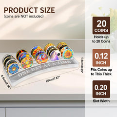 CHURYUML clear acrylic sobriety coins display showcases medallions clearly.