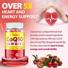 Cherry-flavored Ciaceae CoQ10 Gummies close-up highlighting tasty daily chew