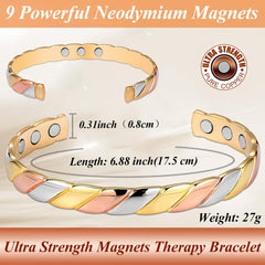 Brazalete Cigmag de cobre tricolor añade estilo a cualquier look