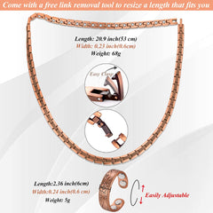 Cigmag copper necklace adjustable tool enabling easy link resizing.
