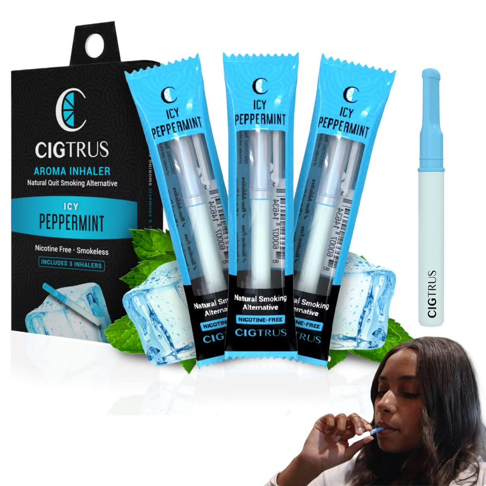 Cigtrus ICY Peppermint packaging for on-the-go nicotine-free habit replacement.
