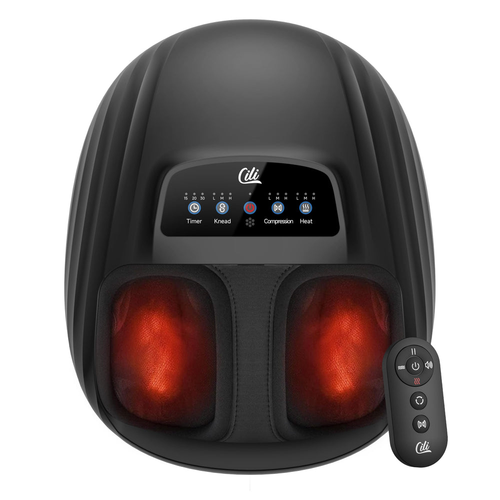 CILI foot massager with heat on soles and tops for soothing warmth after workouts.