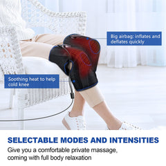CINCOM heated knee massager lower thigh airbag targets thigh muscles for relief.