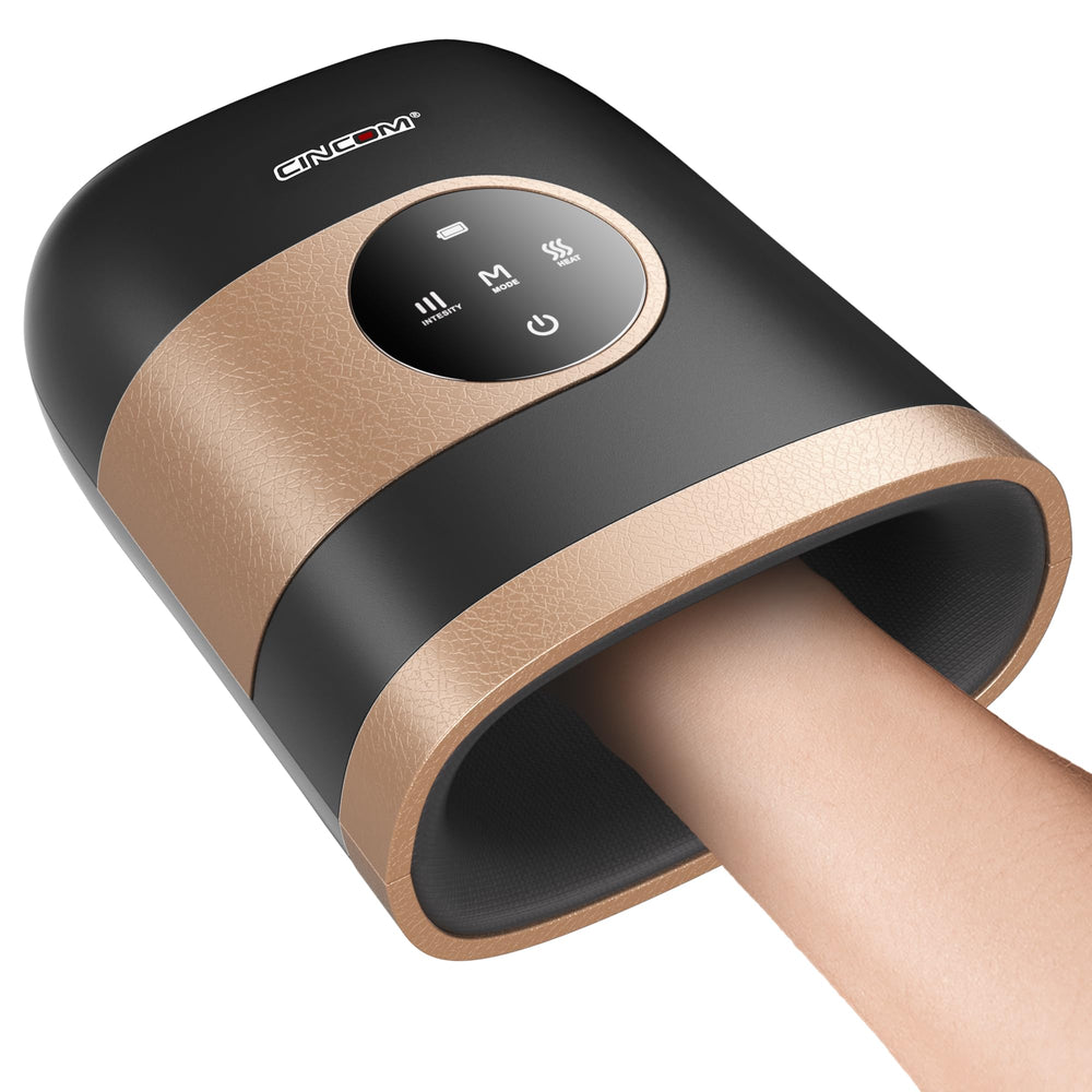 CINCOM hand massager front view with 7 airbags for targeted relief
