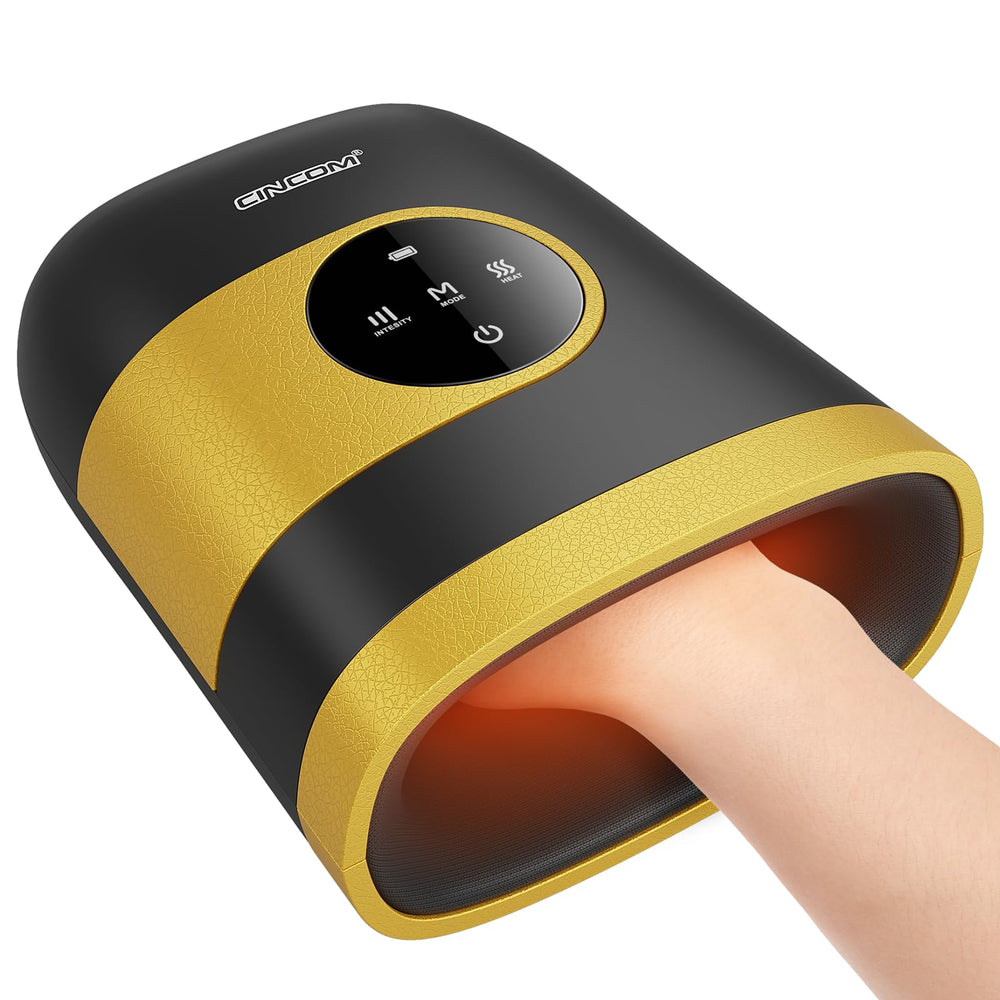 CINCOM upgraded hand massager with heat and compression for soothing relief