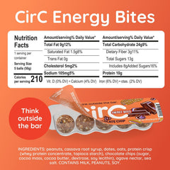 Five bite-sized CirC Energy Bites, a quick protein-packed snack