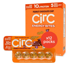 CirC Energy Bites in a resealable tray for convenient on-the-go snacking