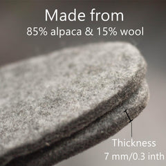 CJMILADO alpaca-wool blend delivers warmth without bulk in boots.