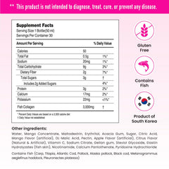 CJ Wellcare Innerb Glowshot mango flavor label highlighting refreshing taste