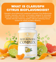 Clarusph Citrus Bioflavonoids capsules closeup emphasizes high-strength 1500mg formula