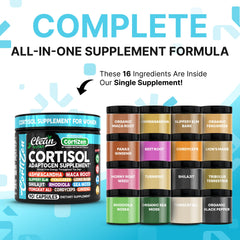 Clean Nutra Cortisol Ashwagandha capsules promote calm focus and stress resilience.