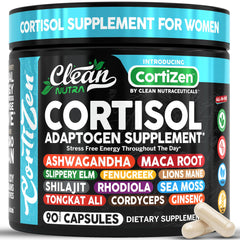 Clean Nutra Cortisol Maca Root bottle supports daily energy and balanced mood.